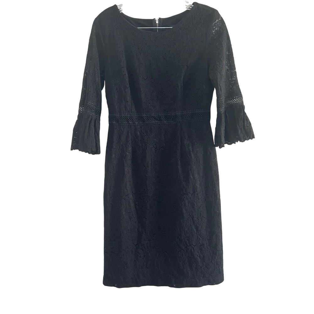 Tommy Hilfiger Black Lace Dress‎ Cocktail Party Flared Sleeve Women Size 8 goth